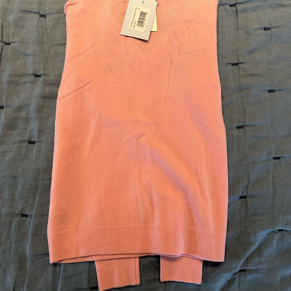 NWT Hill House Audrey Cardigan, Pink Floral Embroidered Sweater - Picture 5 of 6